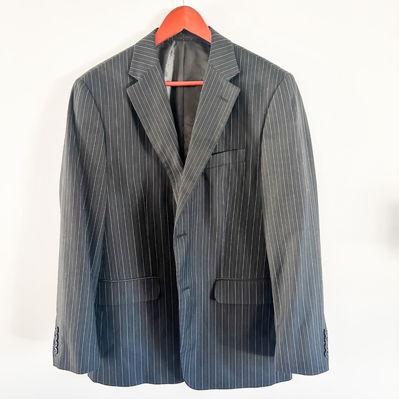 Protocol Pinstriped Men's Blazer 42 Regular | Vintage Men's Blazer - Picture 1 of 6